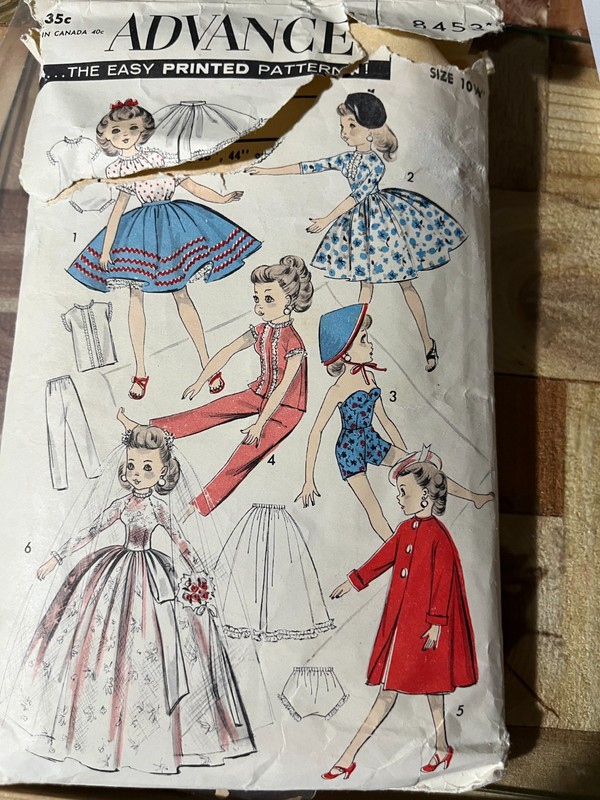 1950s Vintage Advance Sewing Pattern 8453 10" High Heel Revlon Doll Clothes