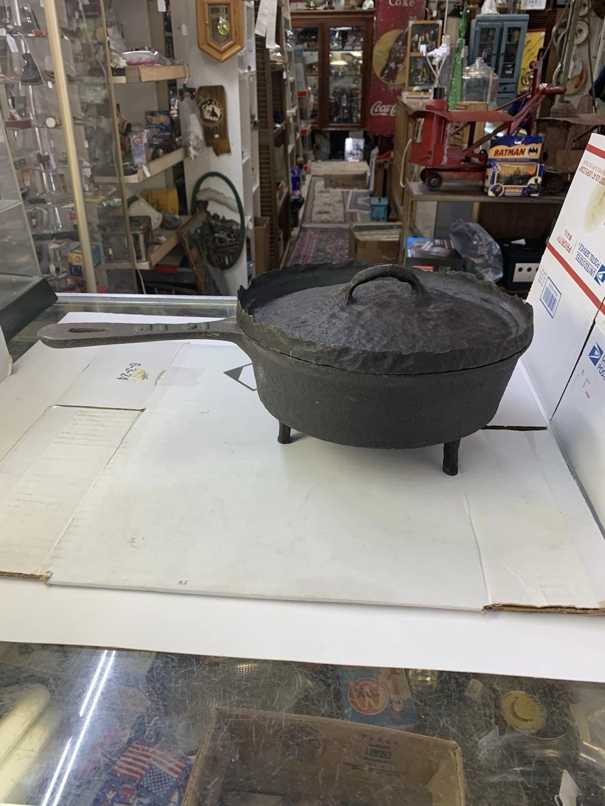 1800's Cast Iron No. 10 skillet with Gate Mark & Lid READ DESCRIPTION