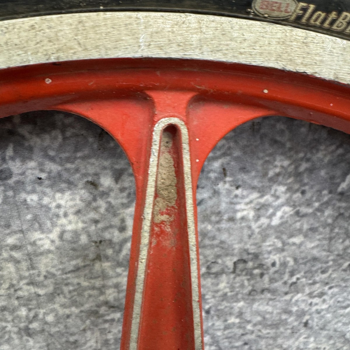 Vintage Lester Mag 20in BMX Front Wheel Red 5 Spoke Rim 1980s Old