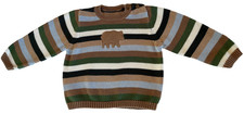 VTG 2005 GYMBOREE LAYETTE In The Forest Bear Appliqu Stripe Sweater 18-24M