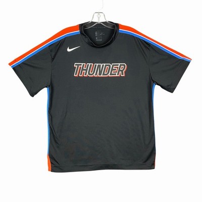 Nike Dri Fit OKC Thunder Men s M Black Oklahoma City Polyester Short Sleeve