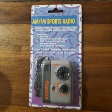 AM FM Sports Radio Belt Clip Battery Operated 2 in x 3 in