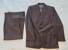 Jos A Bank Signature Collection Wool 2-Piece Gray Suit Size 39LG Cuffed Pants