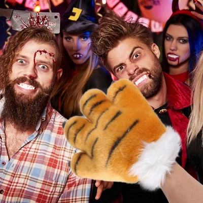 1 paire de en griffe de tigre en peluche d'hiver chauds - Photo 1/4