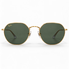 Authentic Ray-Ban RB3565 Jack Round Sunglasses Gold Green Lens 53mm
