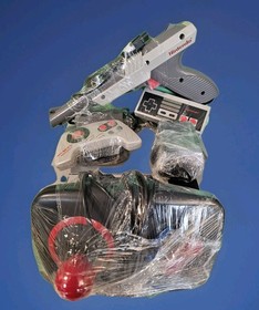 Nintendo NES Console Bundle Zelda Gold Game Genie Controllers Games Tested!!! 