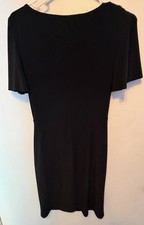 Lauren Ralph Lauren Dress Solid Black Ruched Side Faux Wrap Size 2