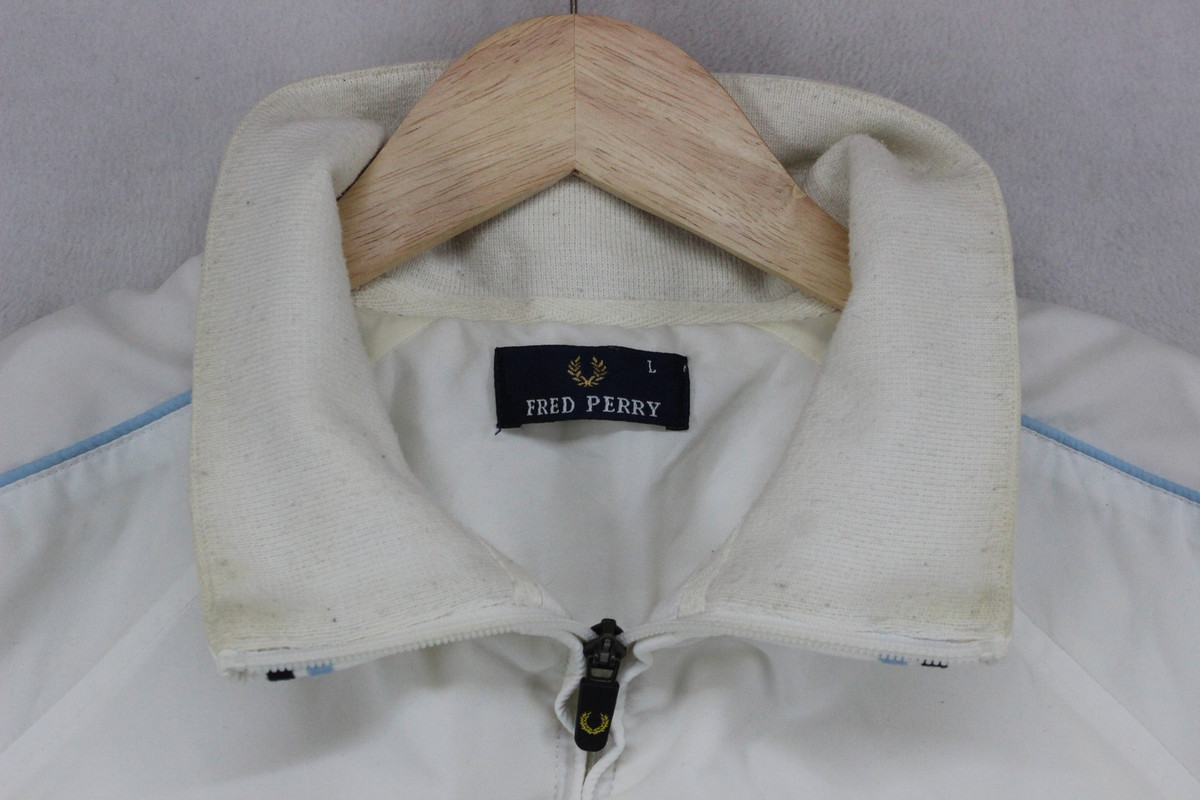 Vintage Fred Perry Track Jacket Mens Size L White 90s Vintage Fred Perry Track Jacket Mens Size L White 90s
