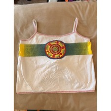 Girls Only Vintage back tie open back tank top. 100% cotton made in USA A79