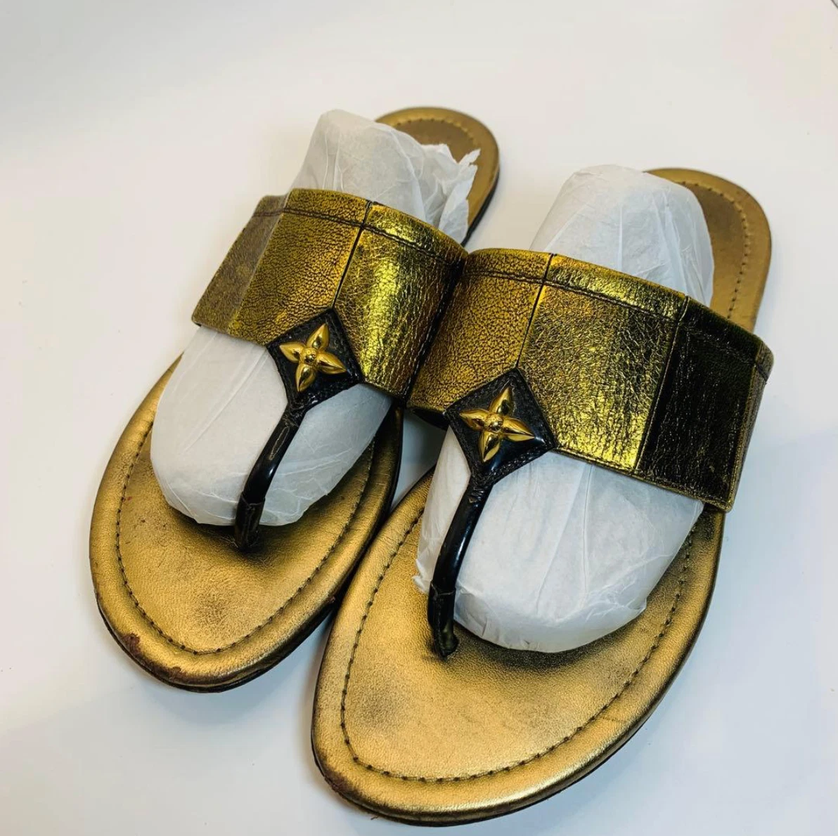 Louis Vuitton Women's Flip Flop Upper Leather Sandals for sale | eBay
