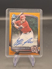 2025 Bowman Draft Ethan Petry Mega Box Orange Refractor Auto /25