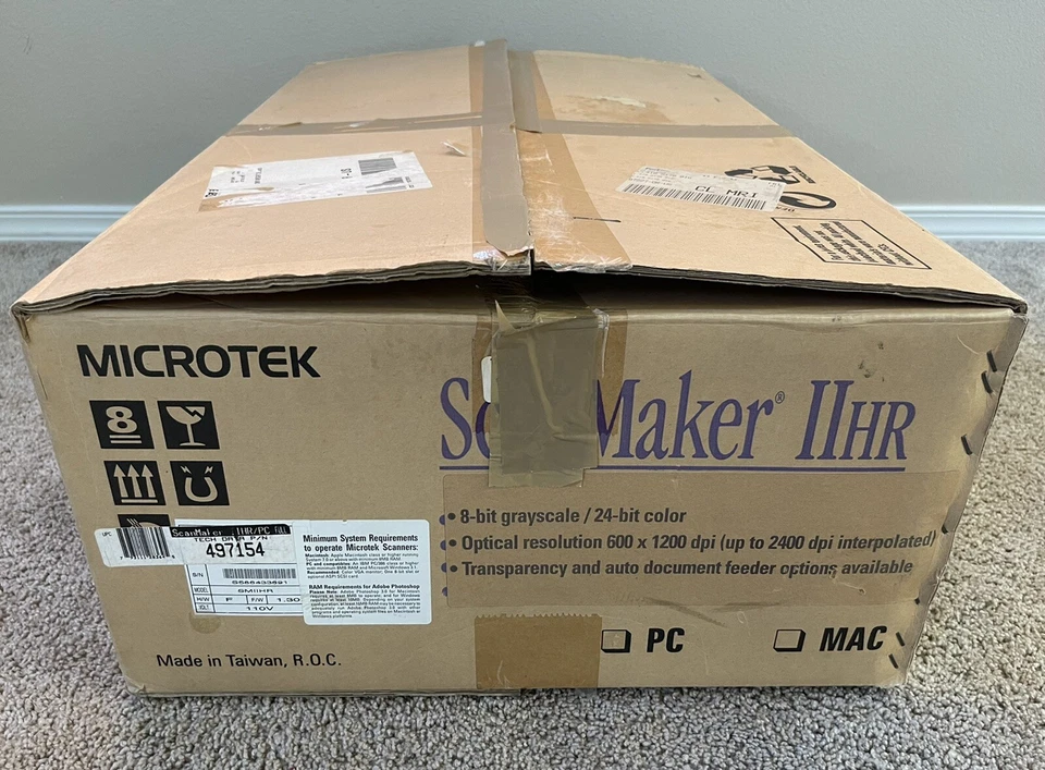 New! Microtek ScanMaker IIHR PC Color Scanner MRS-1200ZS Vintage 1995 SMIIHR - Image 3 of 4