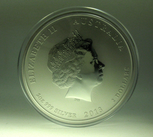 2 Unzen Silbermünze Australien 2 Dollar Lunar II - JAHR DES SCHLANGE 2013 - Bild 2 von 3
