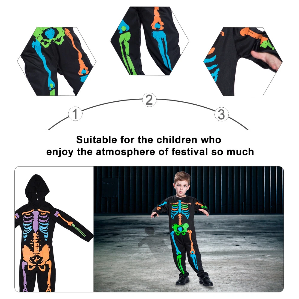 VETEMENTS Costume Halloween Modello Scheletro Vestiti Bambini Cosplay Festa Gioco di Ruolo Vestiti