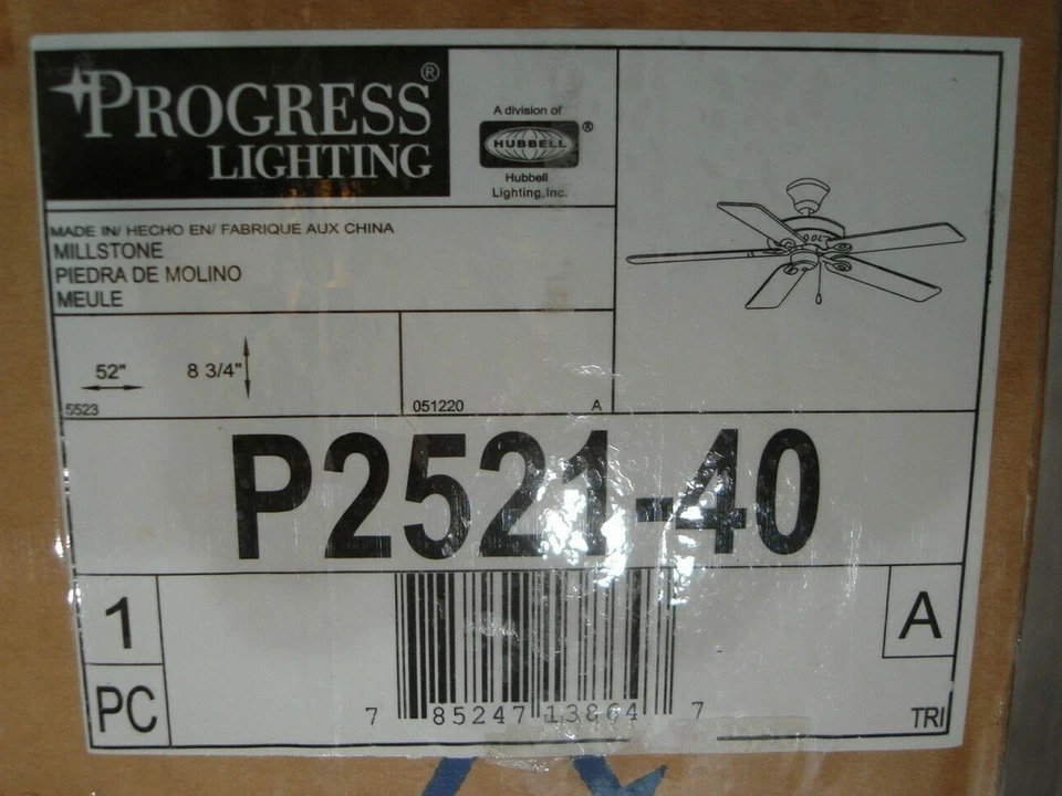 Progress Lighting P2521-40 "Millstone" AirPro 52"- Wide - Ceiling Fan - Image 2 of 4