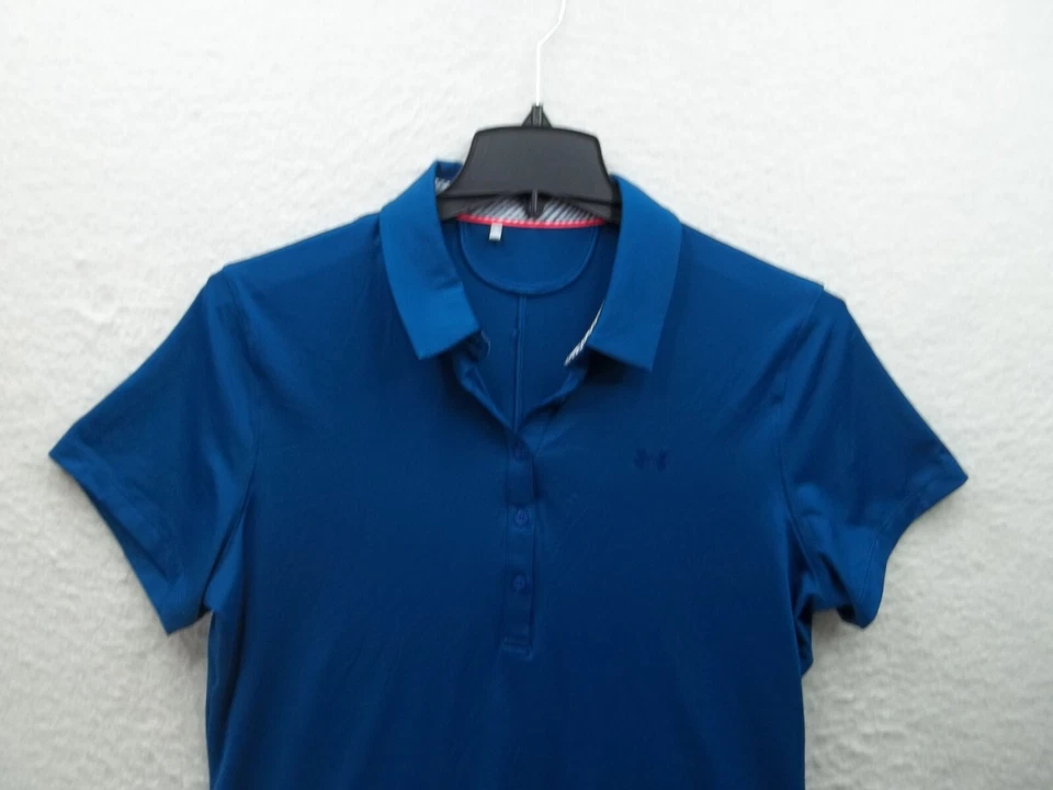 Under Armour Womens Blue Polo 1/2 Button Polyester Top Shirt Size XL - Image 2 of 4