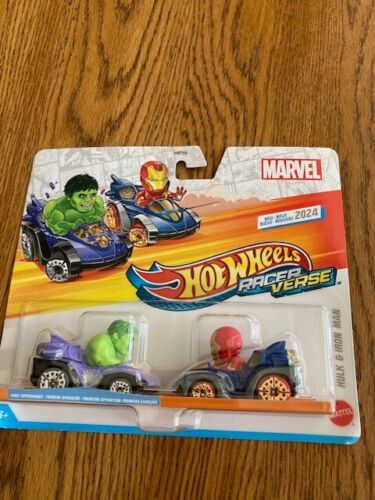 2024 Hot Wheels Racer Verse Marvel HULK & IRON MAN Together NEW - Picture 1 of 3