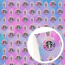 Coffee shop FAUX LEATHER SHEET 8 X 12" 1182241 Ombre Rainbow Barista Frap SMOOTH