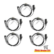 5x Surveillance Headset Earpiece Mic Fits for  2-Way Radio EP450 DP1400 CP200D