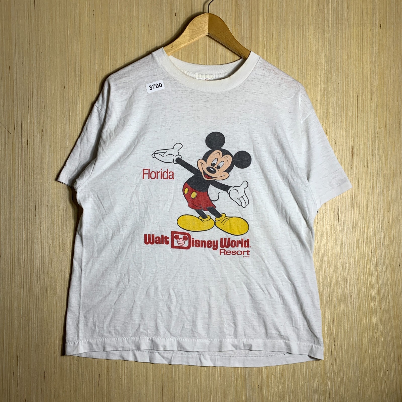 Vintage Disney World White XL Men's Graphic T-Shirt Short Sleeve