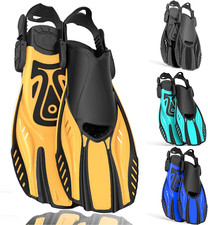 Snorkel Fins Diving Fins Adjustable Buckles Open Heel Swim Flippers Travel Size