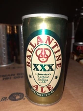 BALLENTINE ALE 3 SIDED EMPTY OPENED 12 OZ PULL TAB CRIMPED STEEL BEER CAN