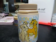 Aladdin Lion King Simba & Nala plastic thermos 