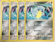 POKEMON 4X ALOLAN SANDSHREW 137/236 COSMIC ECLIPSE COMMON NEAR MINT-PLAYSET