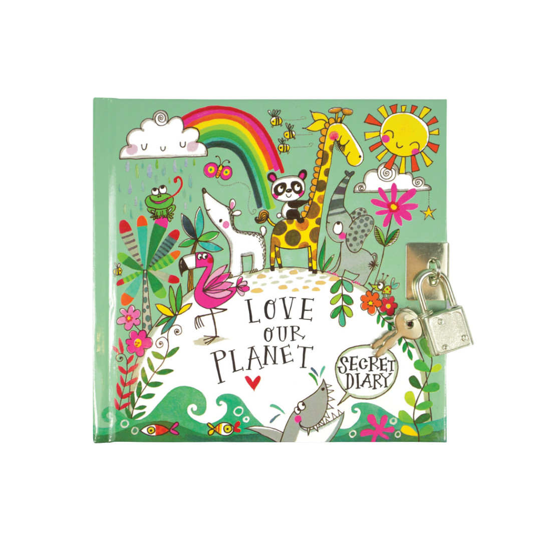 Rachel Ellen Love Our Planet Animal Themed Secret Diary - Childrens Gift Idea