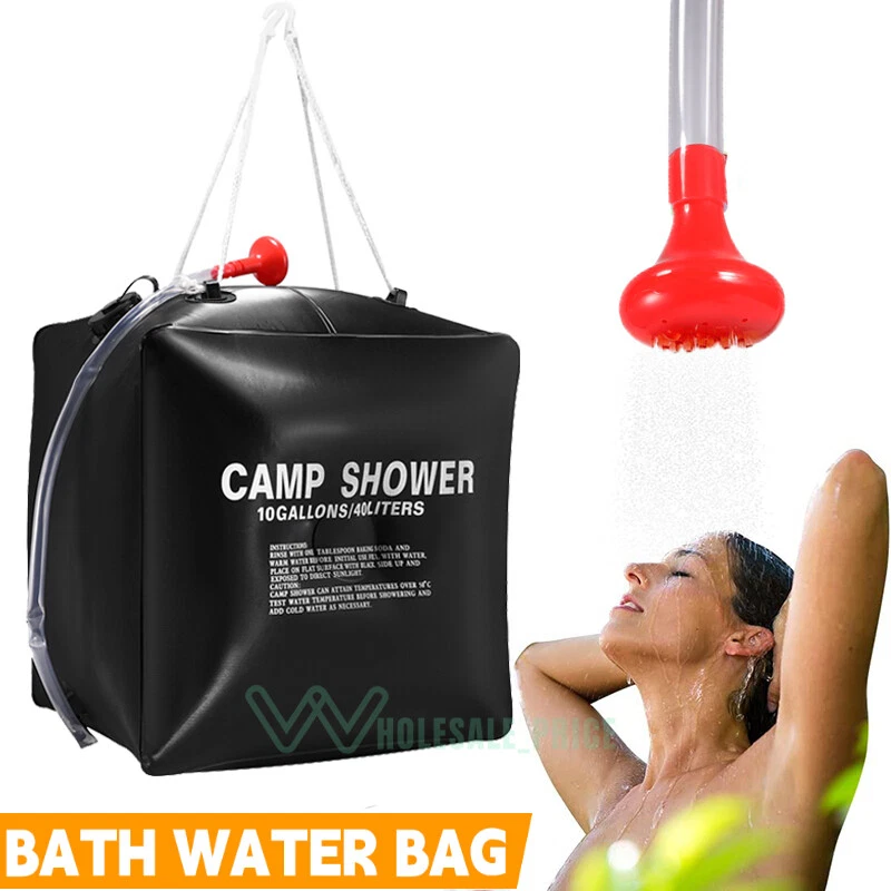 40L Portable Shower Heating Pipe Bag Solar Water Heater Outdoor Camping Camp  | eBay