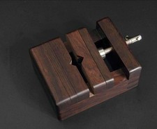 4.9"Black Ebony Species Wood CHINESE Seal Bed / Carved Bed CARVING FIX MOLD TOOL