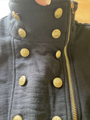 188. Ralph Lauren Denim Supply Officer Band Jacket Gold Embroidery