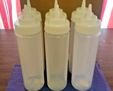 24 oz CLEAR SQUEEZE BOTTLE SAUCES/CONDIMENTS/CAKES/PASTRY CHOICE  PACK OF SIX 