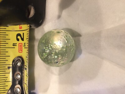 Vintage CLEAR GREEN SNOWFLAKE  .97 Large Marble Peltiner?  J