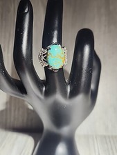 Unbranded Sterling .925 Green Stone Ring Size 6.25