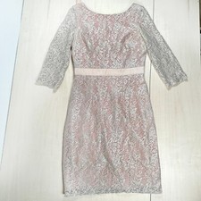 Eliza J Womens Lace Overlay Pink Light Gold Cocktail And Party Dress 8