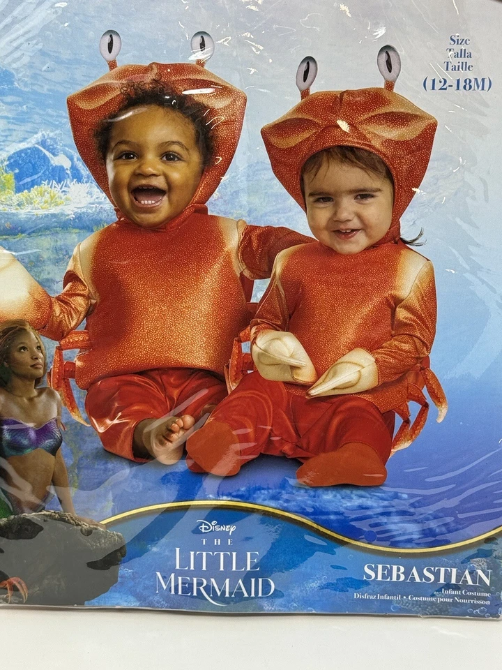 Disfraz Sebastián La Sirenita Disney Infantil/Niño Pequeño Disfraz 12-18 Meses Foto 2 de 4