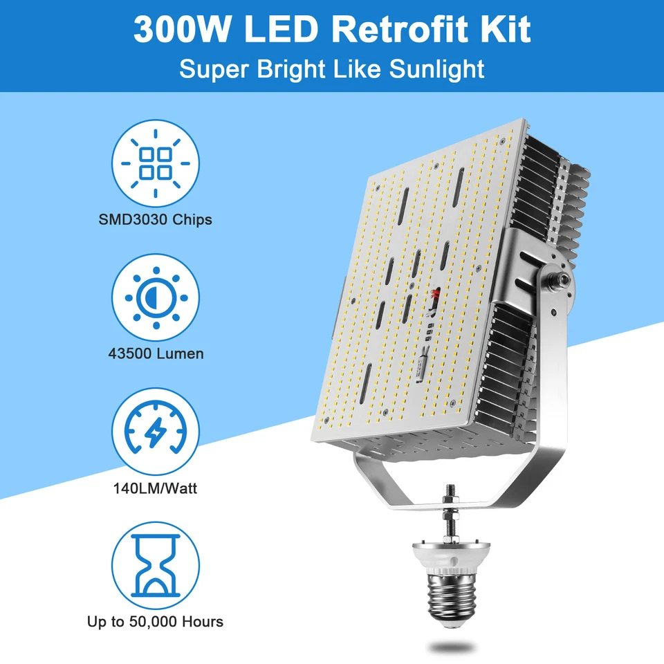 LED Shoebox Retrofit Kit Light 300 Watt AC480V Parking Lot Equival 1200W MH HID - Image 2 of 4