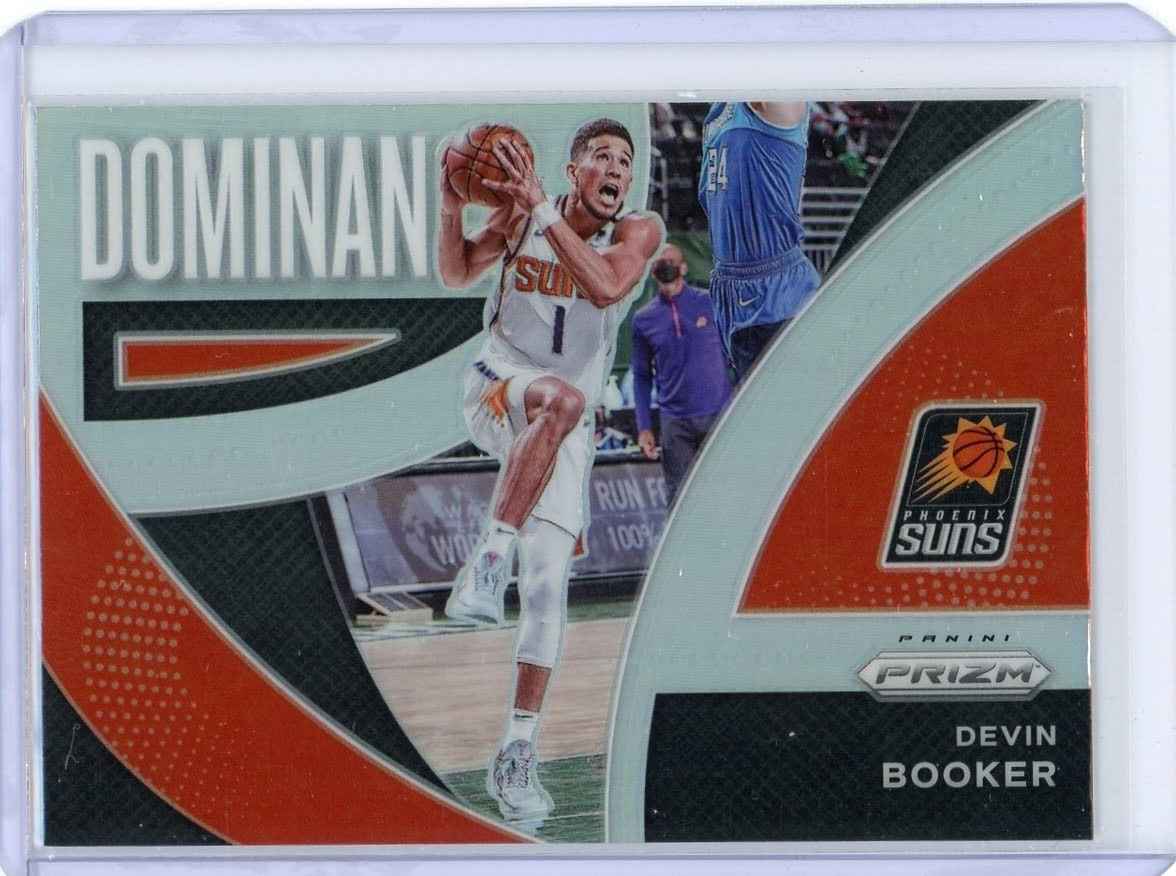 Devin Booker 2021-22 Panini Prizm Silver Dominance #3 Phoenix Suns