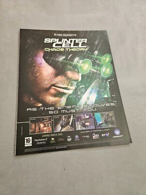 TPEEP190 MAGAZIN WERBUNG 11X8'' TOM CLANCY'S SPLINTER CELL CHAOS THEORIE 