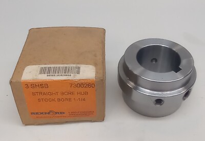 Rexnord 7300260 Straight Stock Bore Hub 1-1/4'' 3 SHSB Steel 1/4 X 1/8'' KW