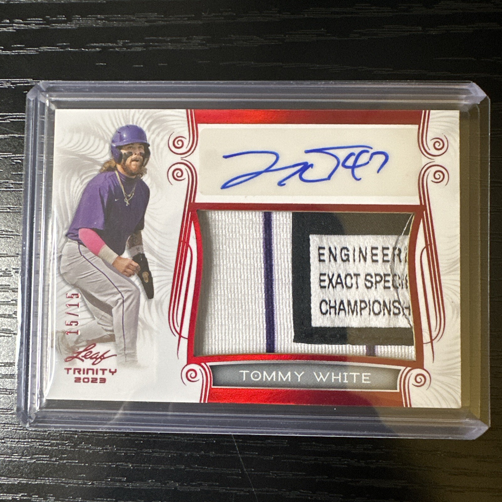 2023 Leaf Trinity Patch Auto - Tanks Laundry Tag - Tommy White 15 /15 ebay 1/1