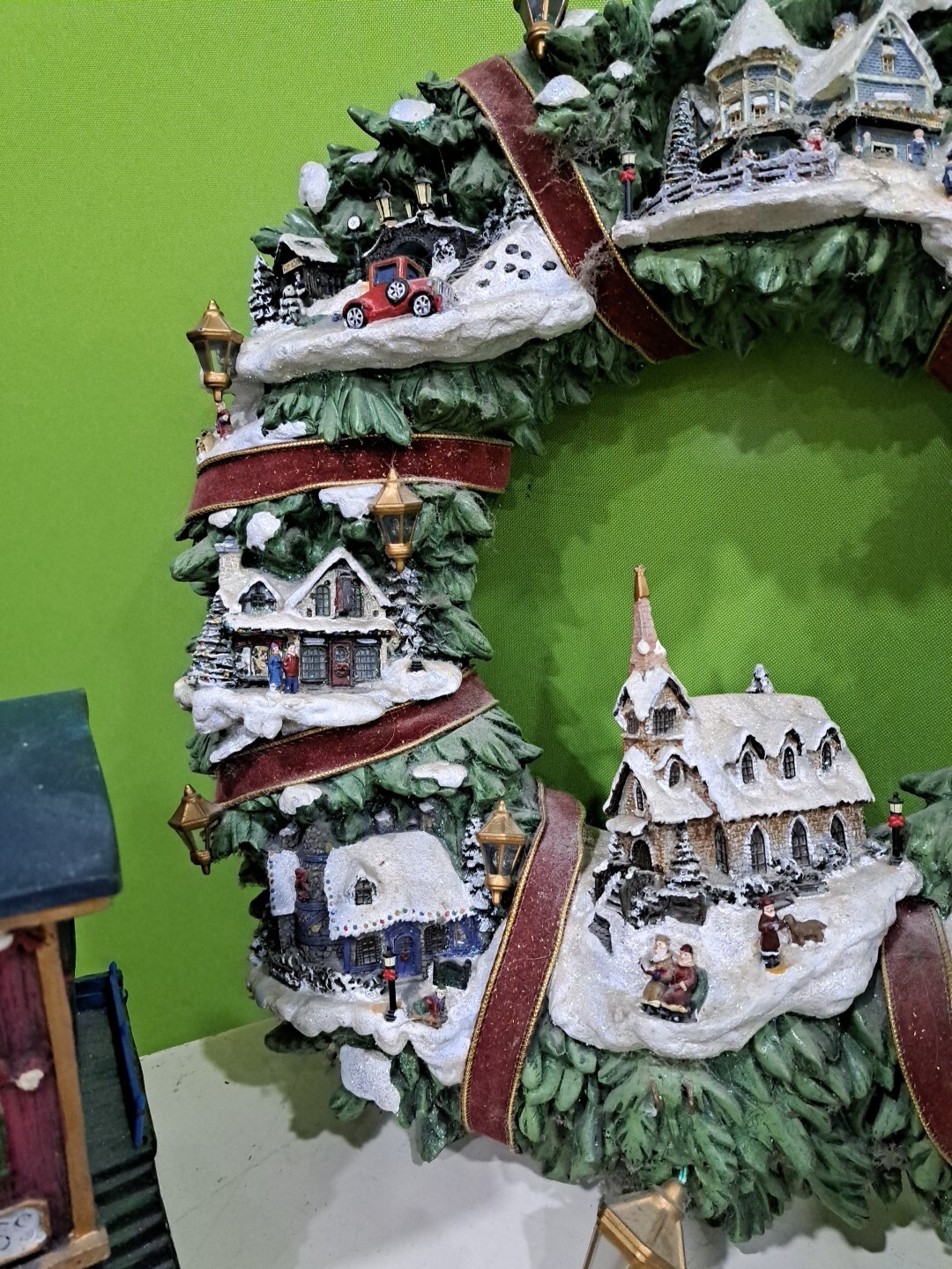 Rare Thomas Kinkade Light Up Musical Christmas Decoration Bundle No