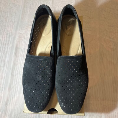 Clarks Women Juliet Hayes Loafer Flat (Black) Size 10 Narrow