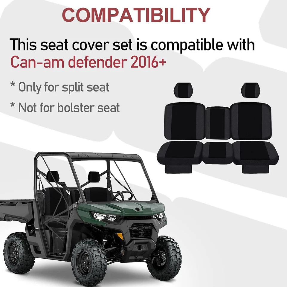 Cubierta de asiento UTV impermeable para Can Am Defender HD5 HD7 HD8 HD9 HD10 DPS 2016-2025 Foto 4 de 4
