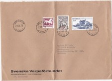 1978 Sweden oversize cover sent from Stockholm to Bromsgrove, Worcester (bent)