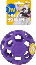 JW Pet Hol-ee Roller Dog Toy Puzzle Ball, Natural Rubber, Medium, ASSORTED 