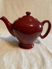 McCormick Tea Pot Baltimore Maryland Burgundy With Lid Made In The USA. Vintage