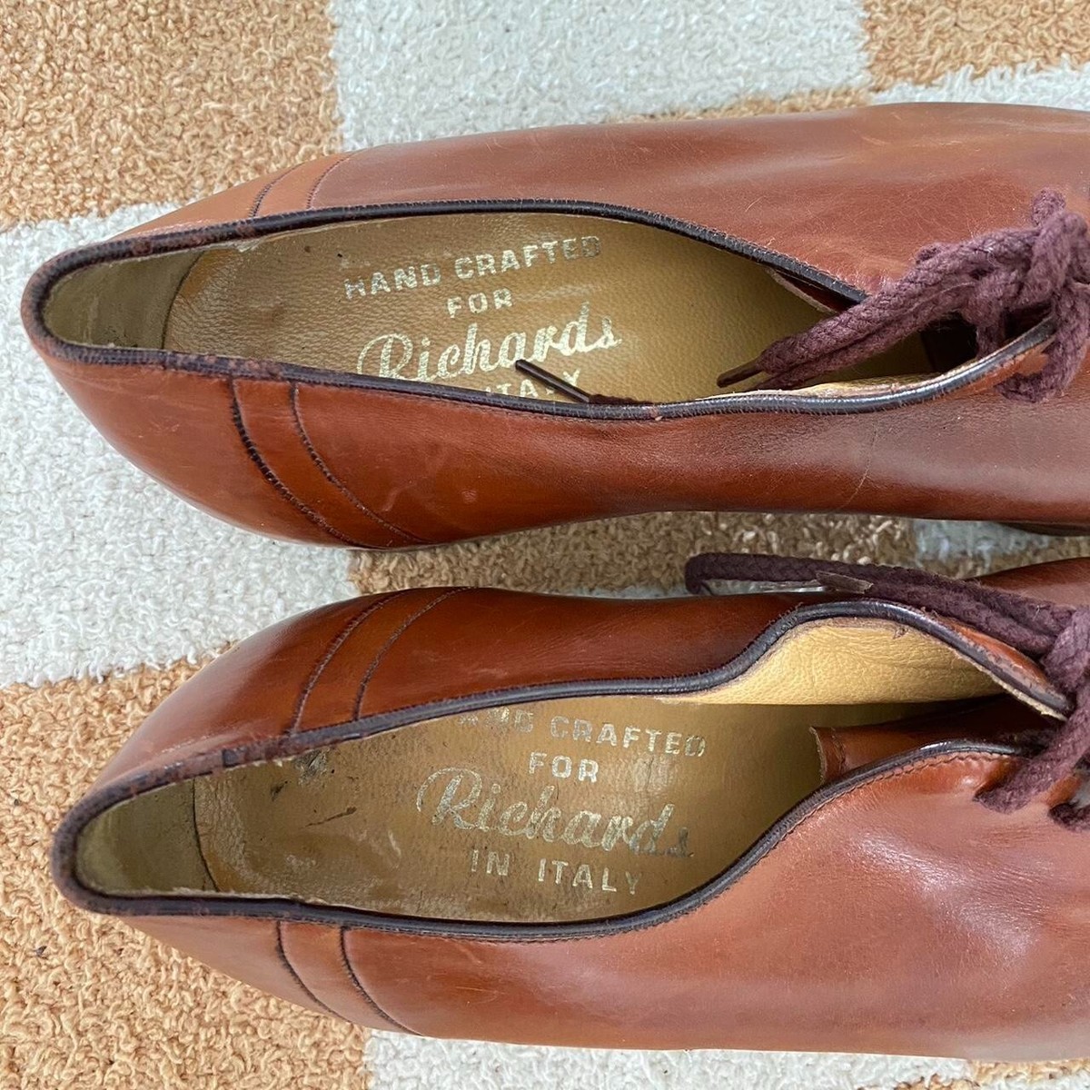 RICHARDS HANDCRAFTED LACE UP OXFORDS DRESS SHOE BROWN MADE  display picture 1
