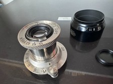 Leica Leitz Elmar 50mm 5cm f3.5 COATED with hood, UV filter